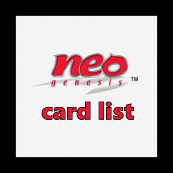 Neo Genesis Card List