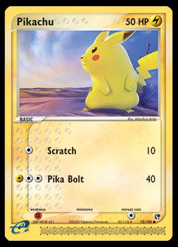 72/100 Pikachu