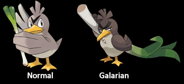 Farfetch'd Normal and Galarian Form