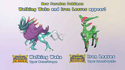 Paradox Pokemon Iron Leaves and Walking Wake