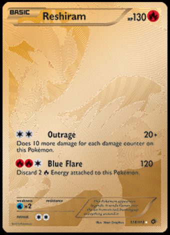 Gold Pokémon Cards Real or Fake 114/113 Reshiram